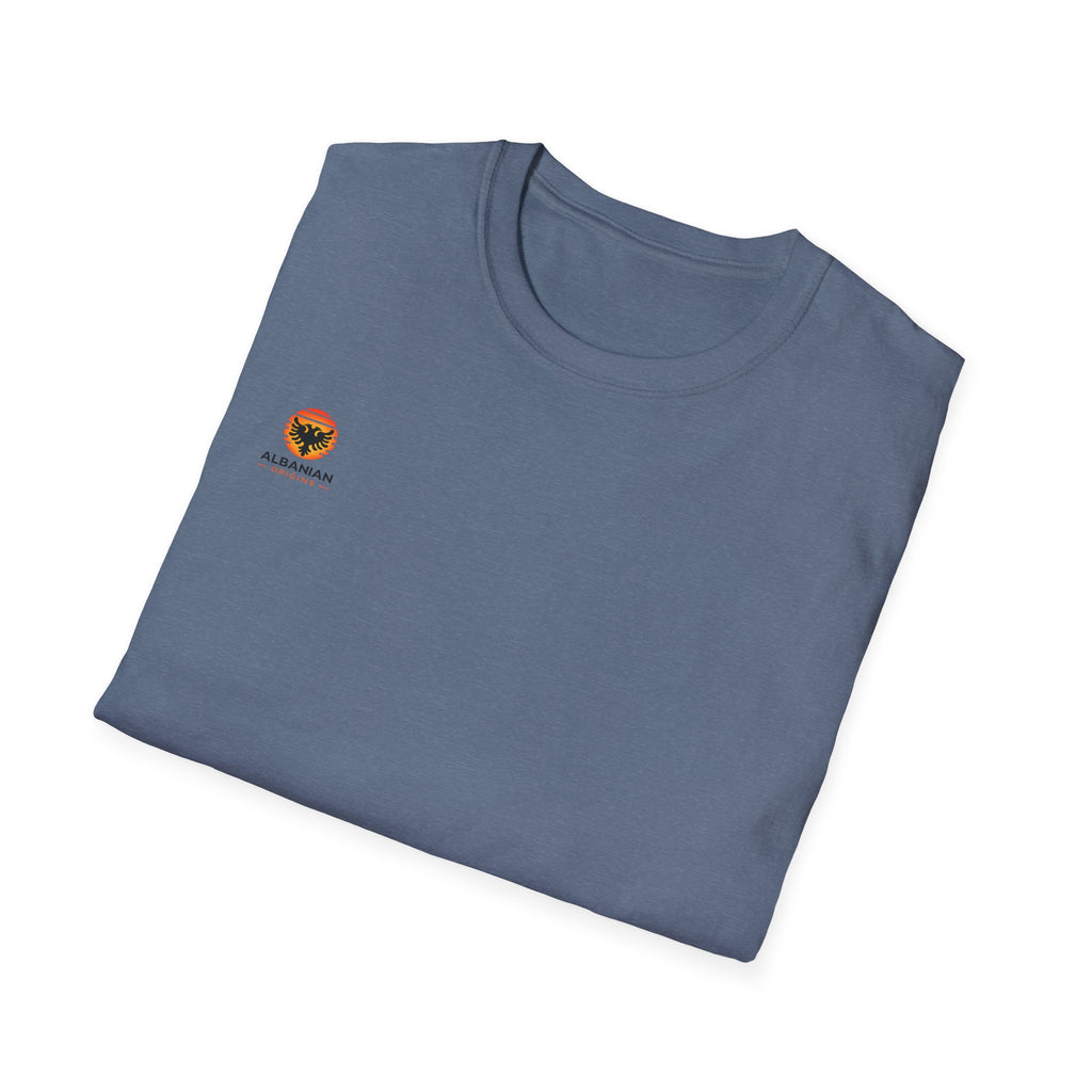 Unisex Softstyle T-Shirt - Small Albanian Origins Sun Logo