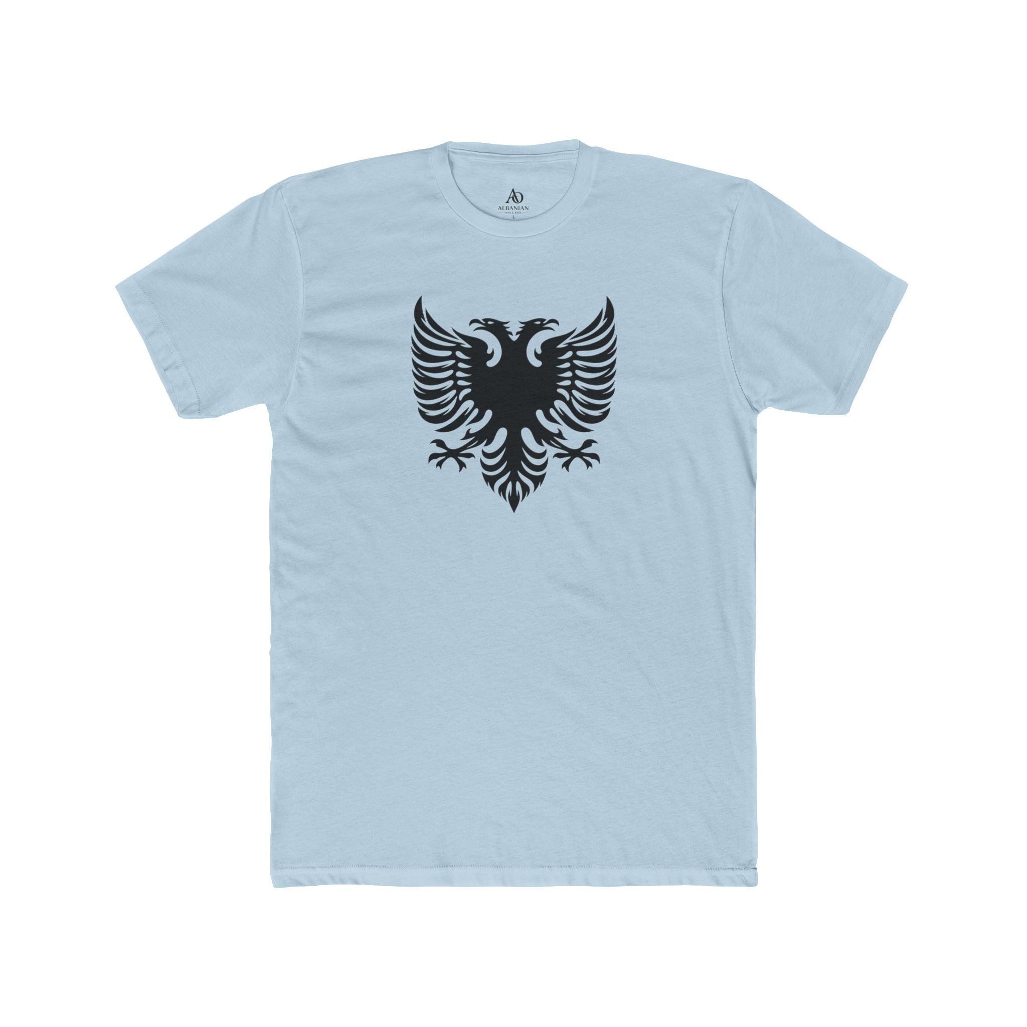 Unisex Cotton Crew Tee - Tribal Eagle Design - Albanian Origins Logo