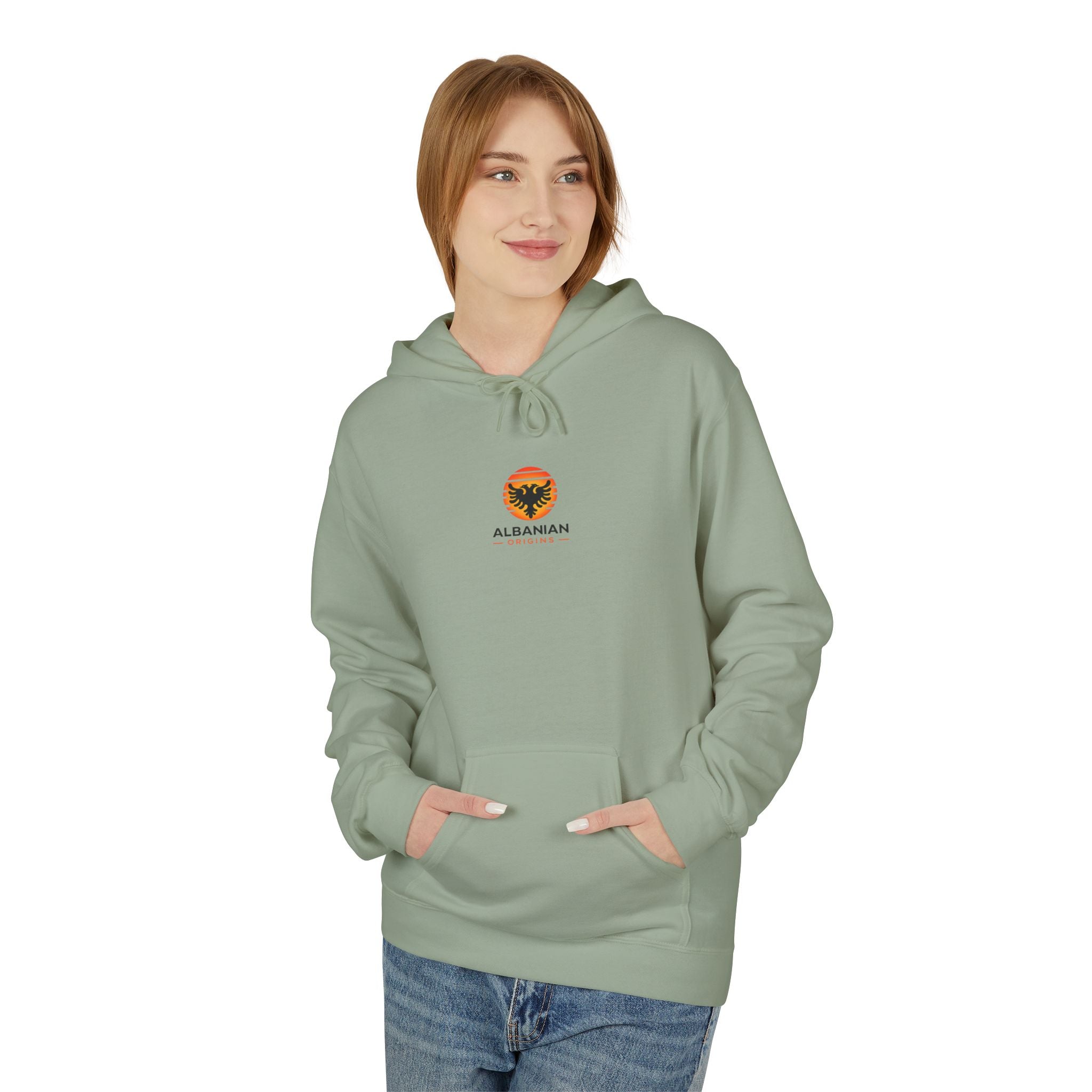Unisex Midweight Softstyle Fleece Hoodie - Albanian Origins Sun Logo
