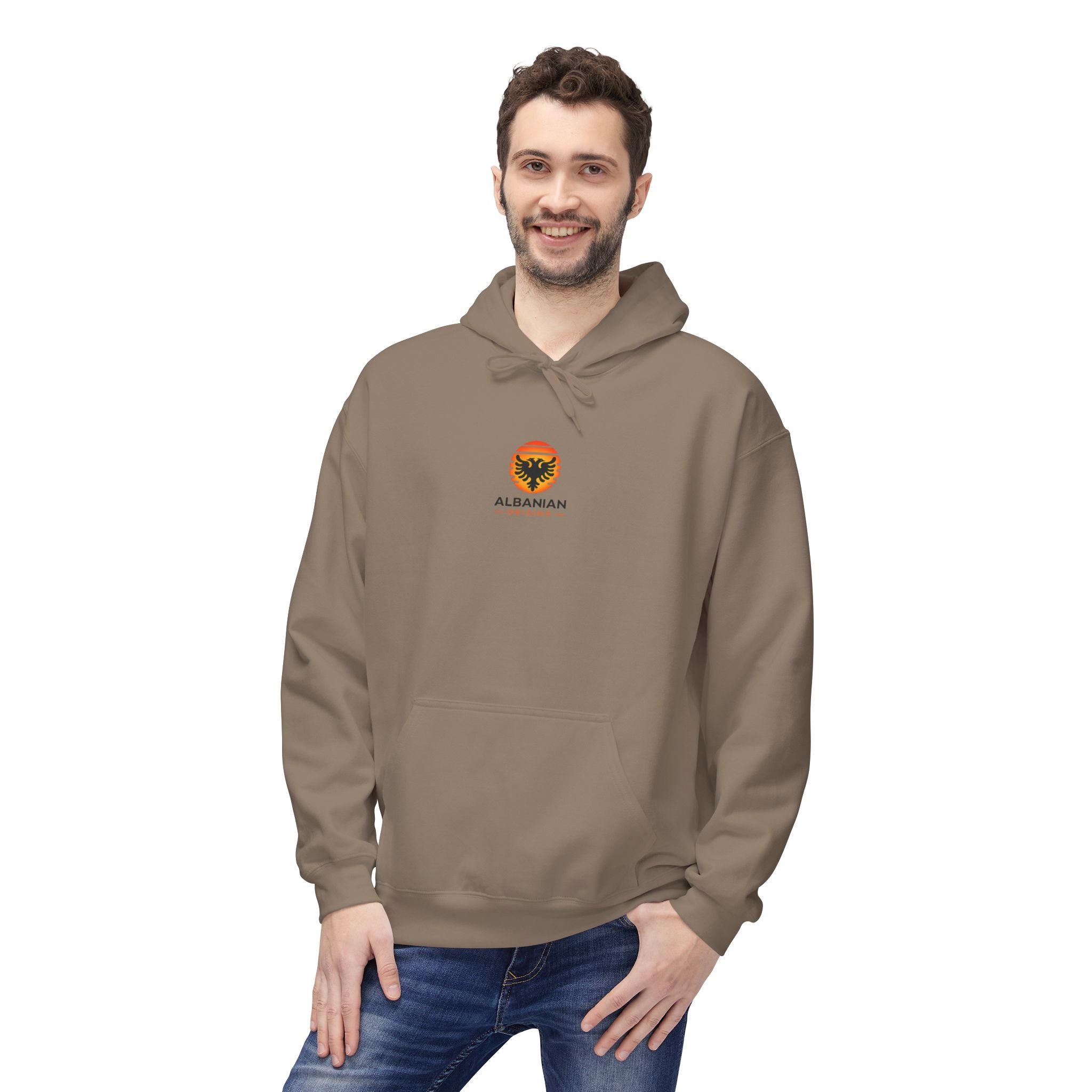 Unisex Midweight Softstyle Fleece Hoodie - Albanian Origins Sun Logo
