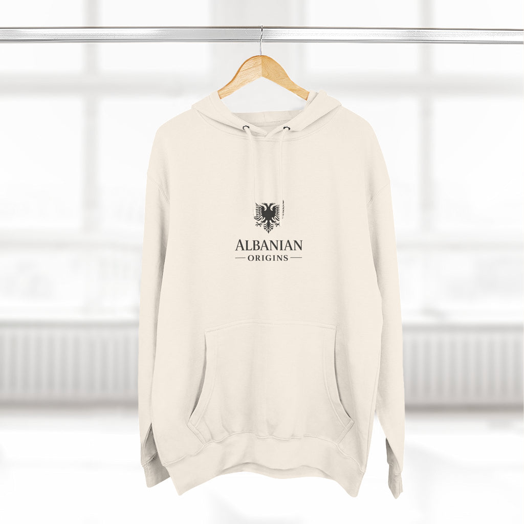 Three-Panel Fleece Hoodie - Albanian Origins Eagle