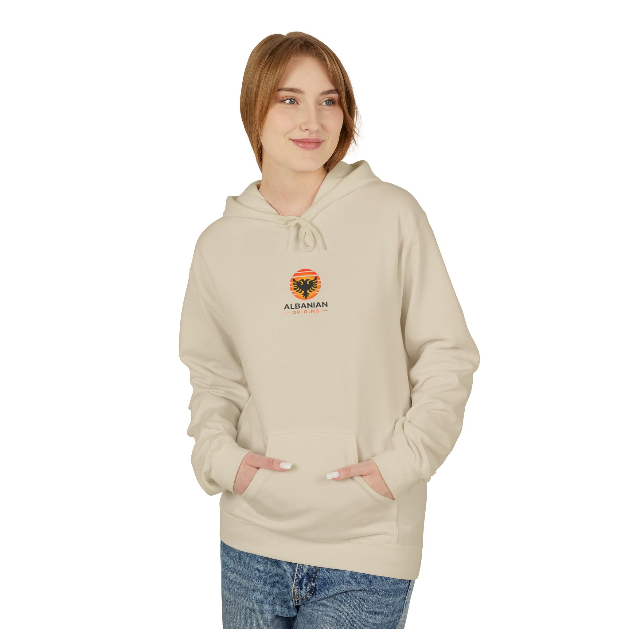 Unisex Midweight Softstyle Fleece Hoodie - Albanian Origins Sun Logo