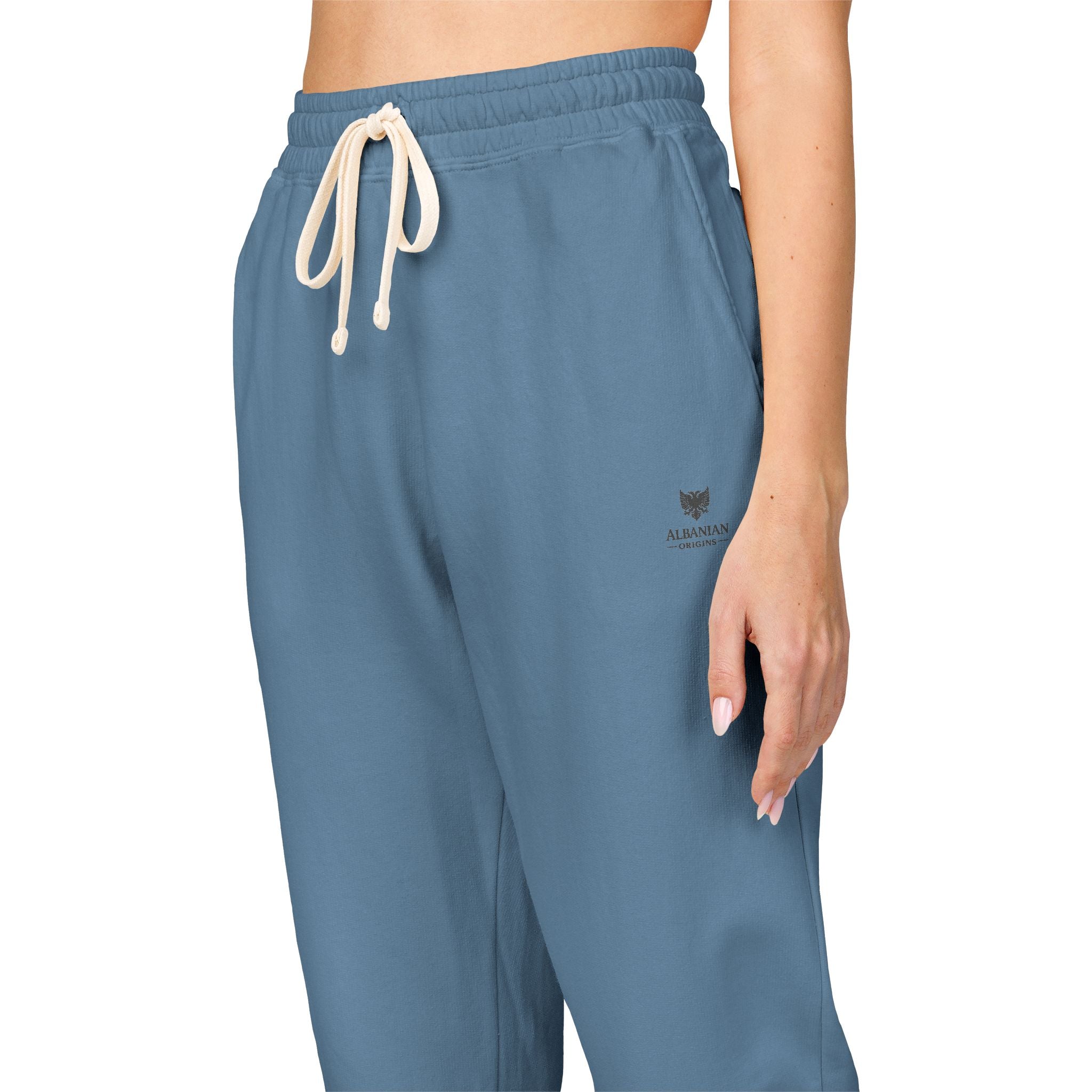 Unisex Garment-Dyed Fleece Sweatpants - Albanian Origins Eagle Design