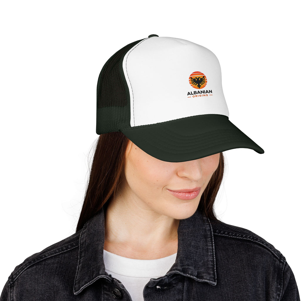 Foam Trucker Hat - Albanian Origins Sun Logo
