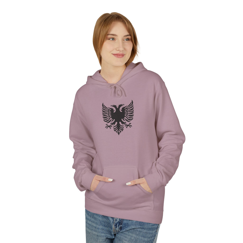 Unisex Midweight Softstyle Fleece Hoodie - Tribal Eagle Design - Albanian Origins