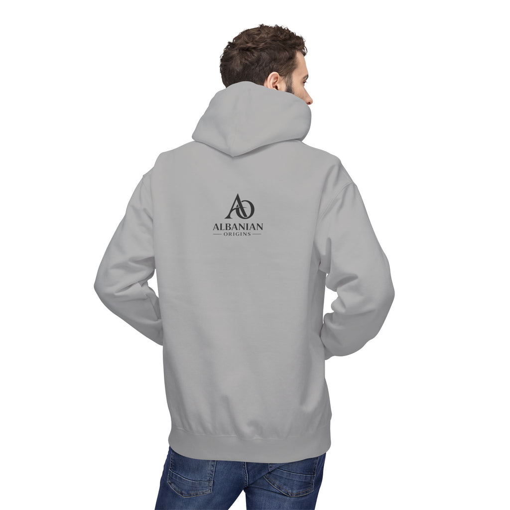 Unisex Midweight Softstyle Fleece Hoodie - Tribal Eagle Design - Albanian Origins