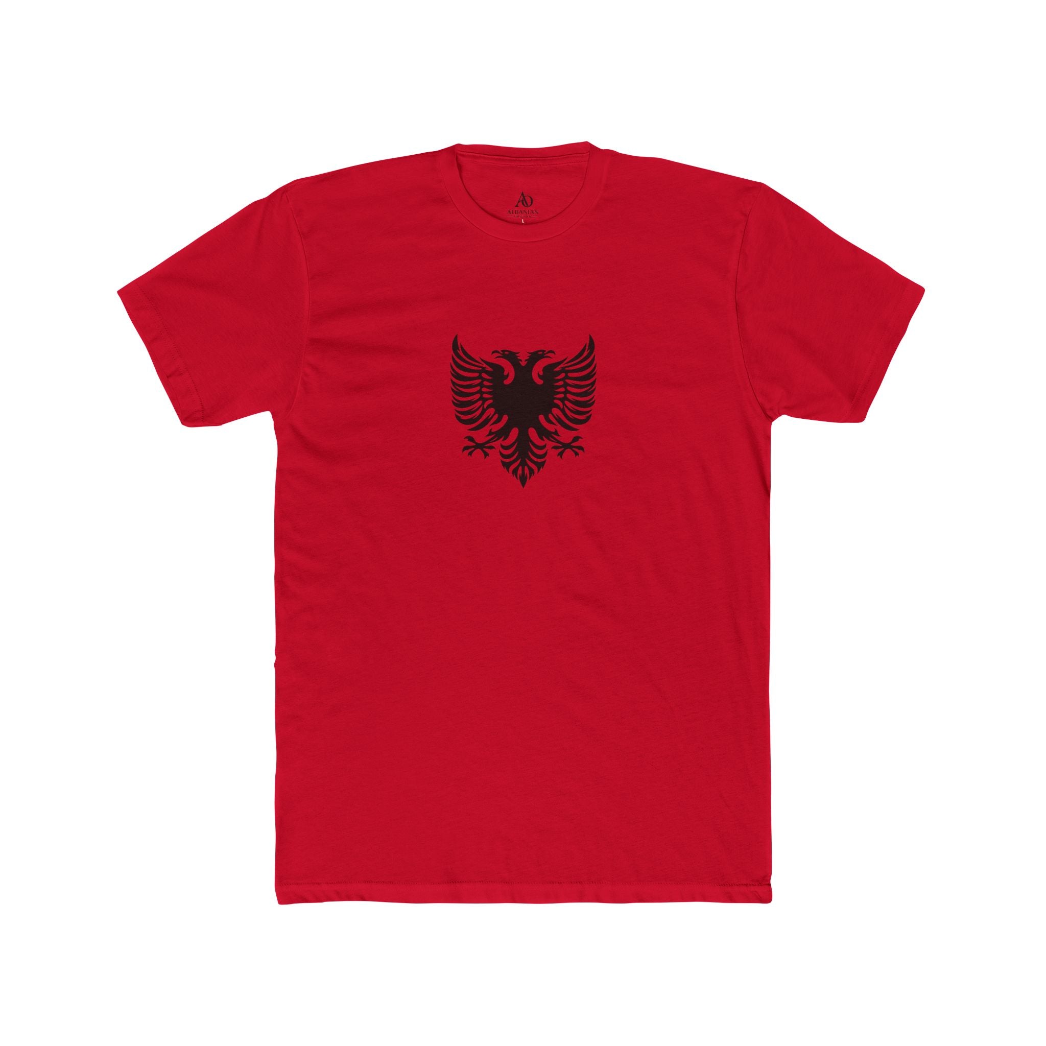 Unisex Cotton Crew Tee - Tribal Eagle Design - Albanian Origins Logo