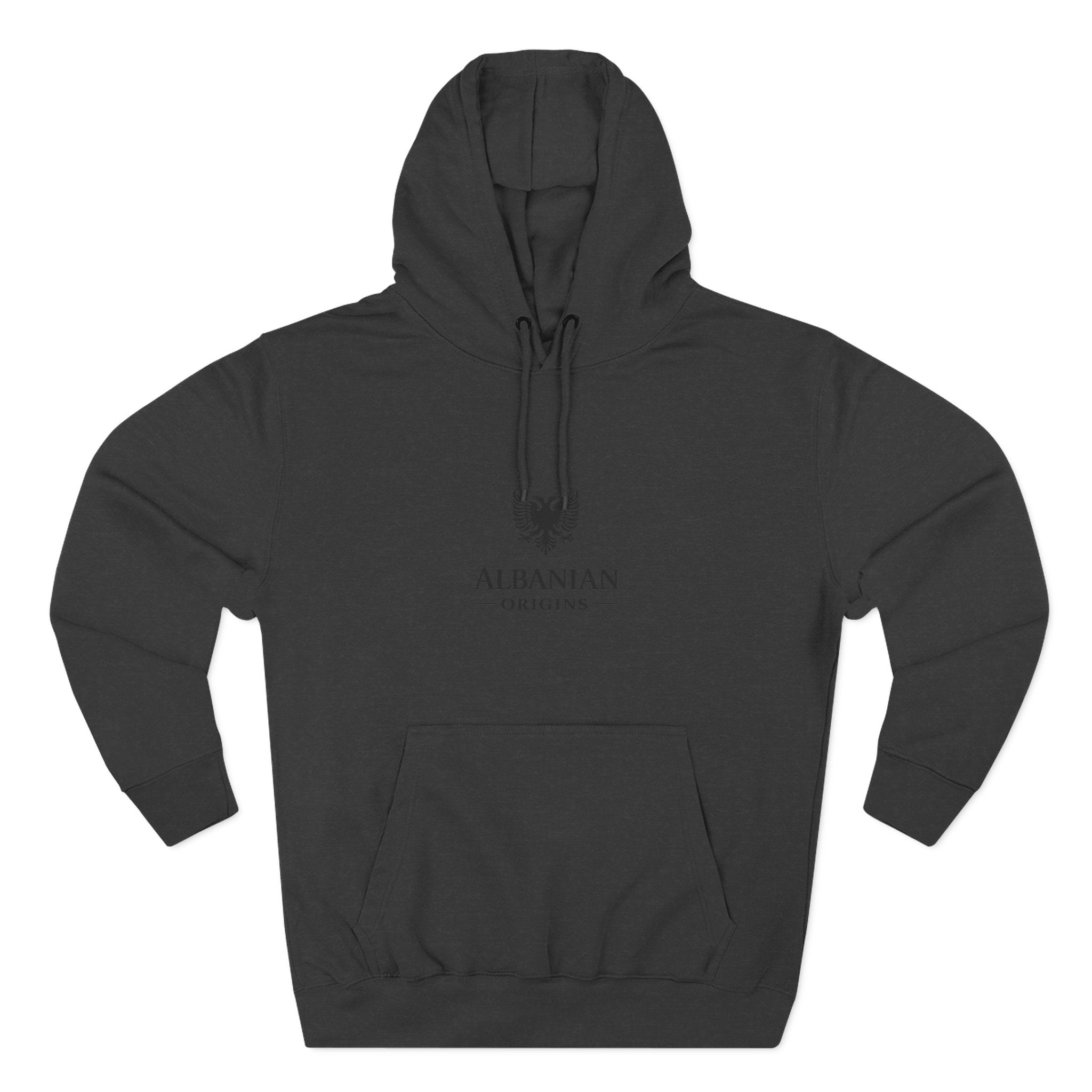 Three-Panel Fleece Hoodie - Albanian Origins Eagle