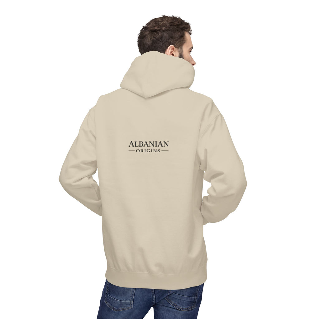 Unisex Midweight Softstyle Fleece Hoodie - Tribal Eagle  Design - Albanian Origins