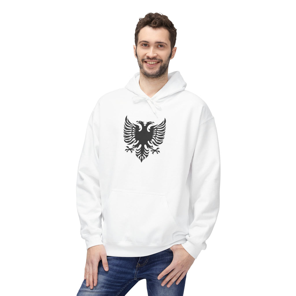 Unisex Midweight Softstyle Fleece Hoodie - Tribal Eagle Design - Albanian Origins