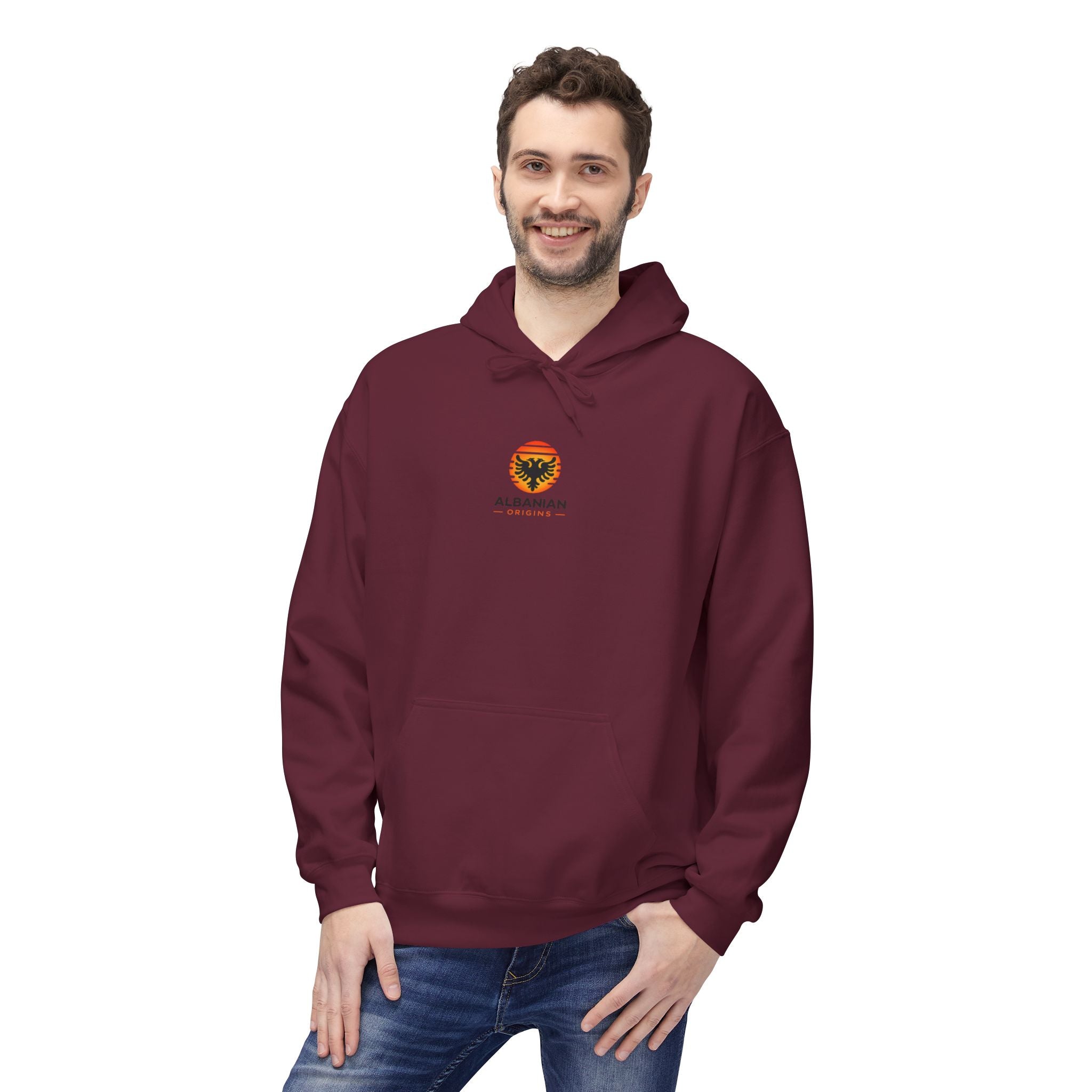 Unisex Midweight Softstyle Fleece Hoodie - Albanian Origins Sun Logo