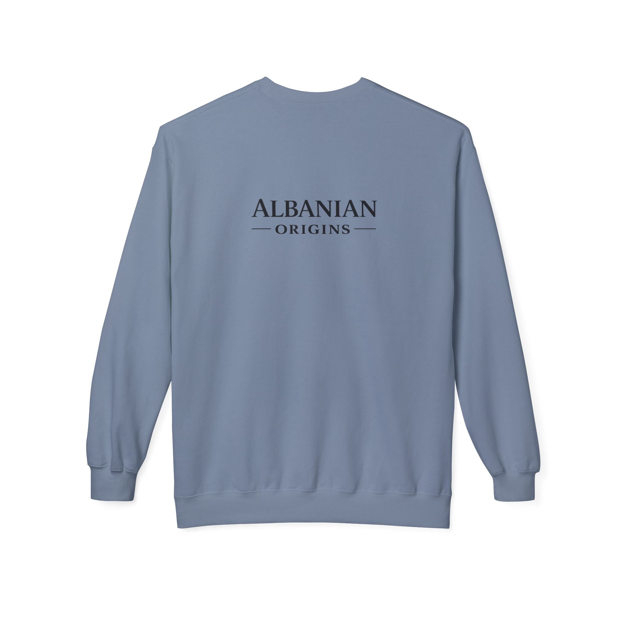 Unisex Midweight Softstyle Fleece Crewneck Sweatshirt - Tribal Eagle Design - Albanian Origins