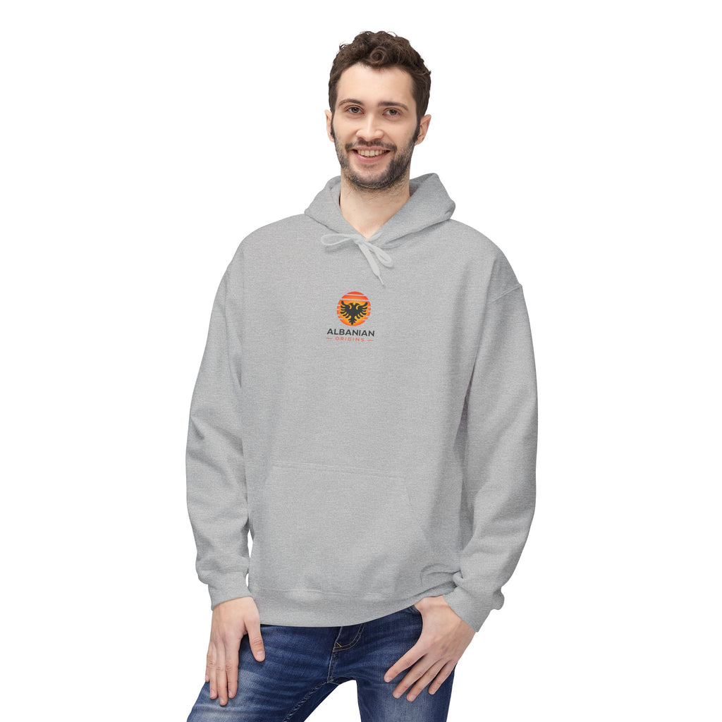 Unisex Midweight Softstyle Fleece Hoodie - Albanian Origins Sun Logo