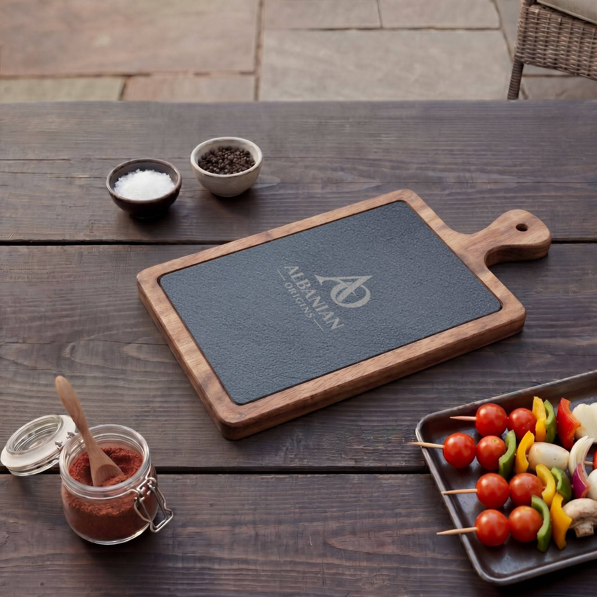Charcuterie Board (Engraving) - Albanian Origins Logo