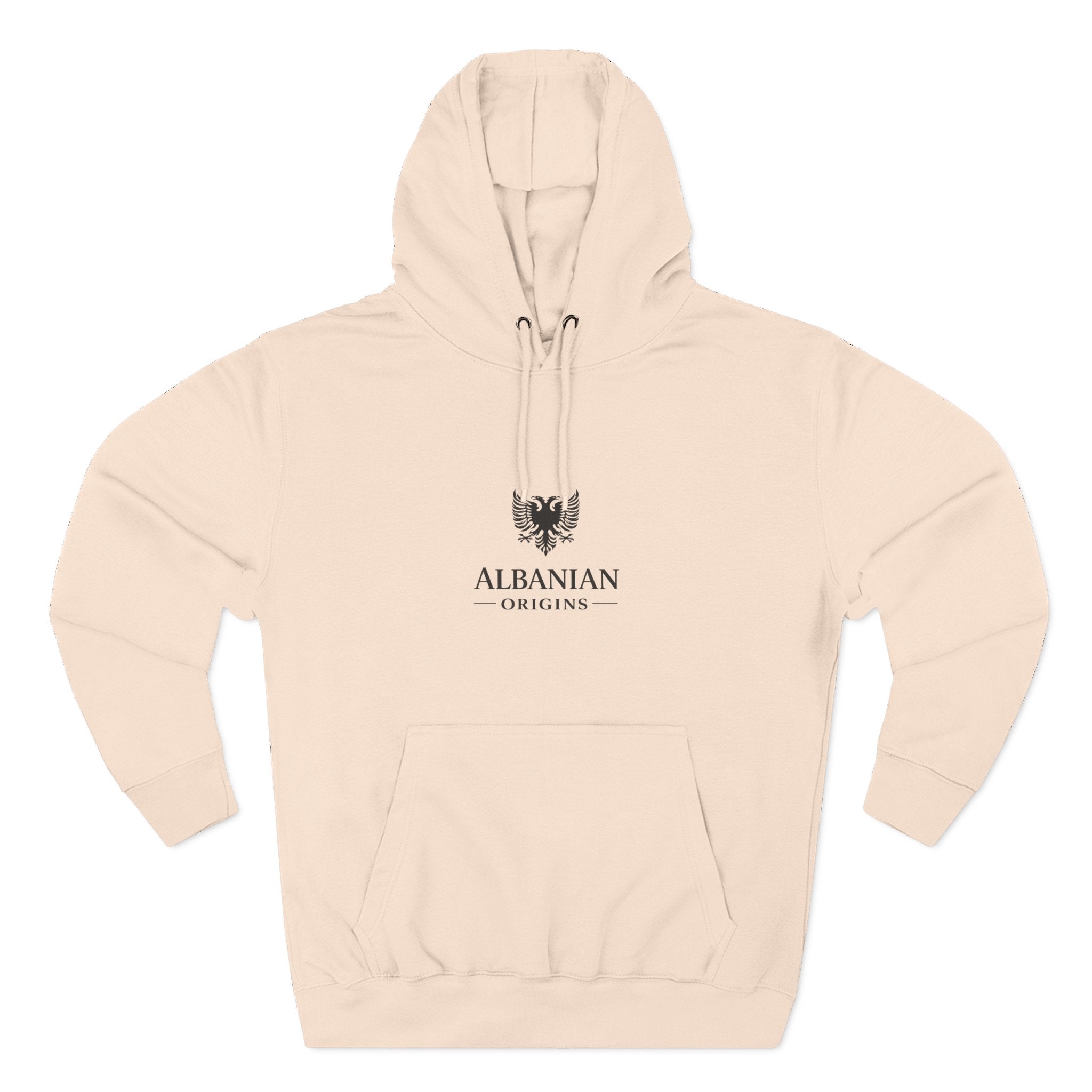 Three-Panel Fleece Hoodie - Albanian Origins Eagle