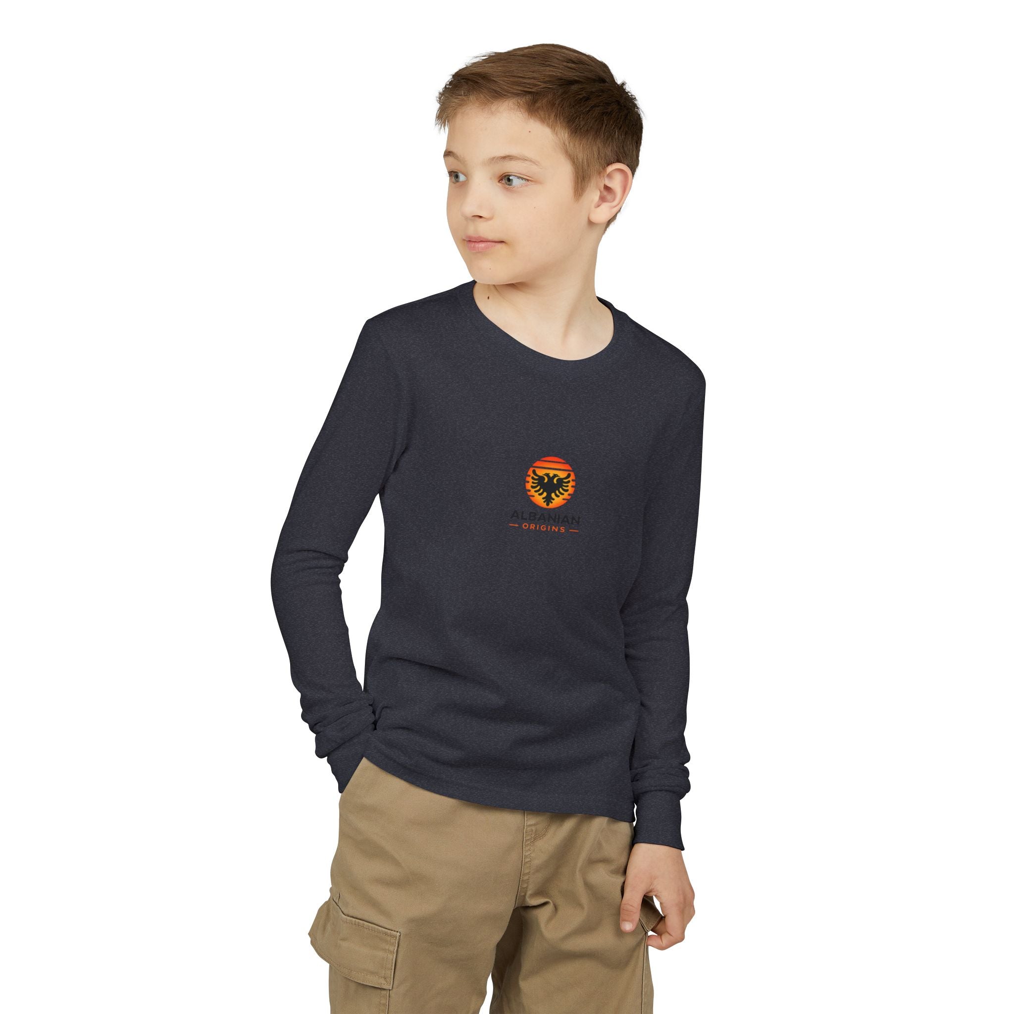 Youth Jersey Long Sleeve Tee - Albanian Origins Sun Logo