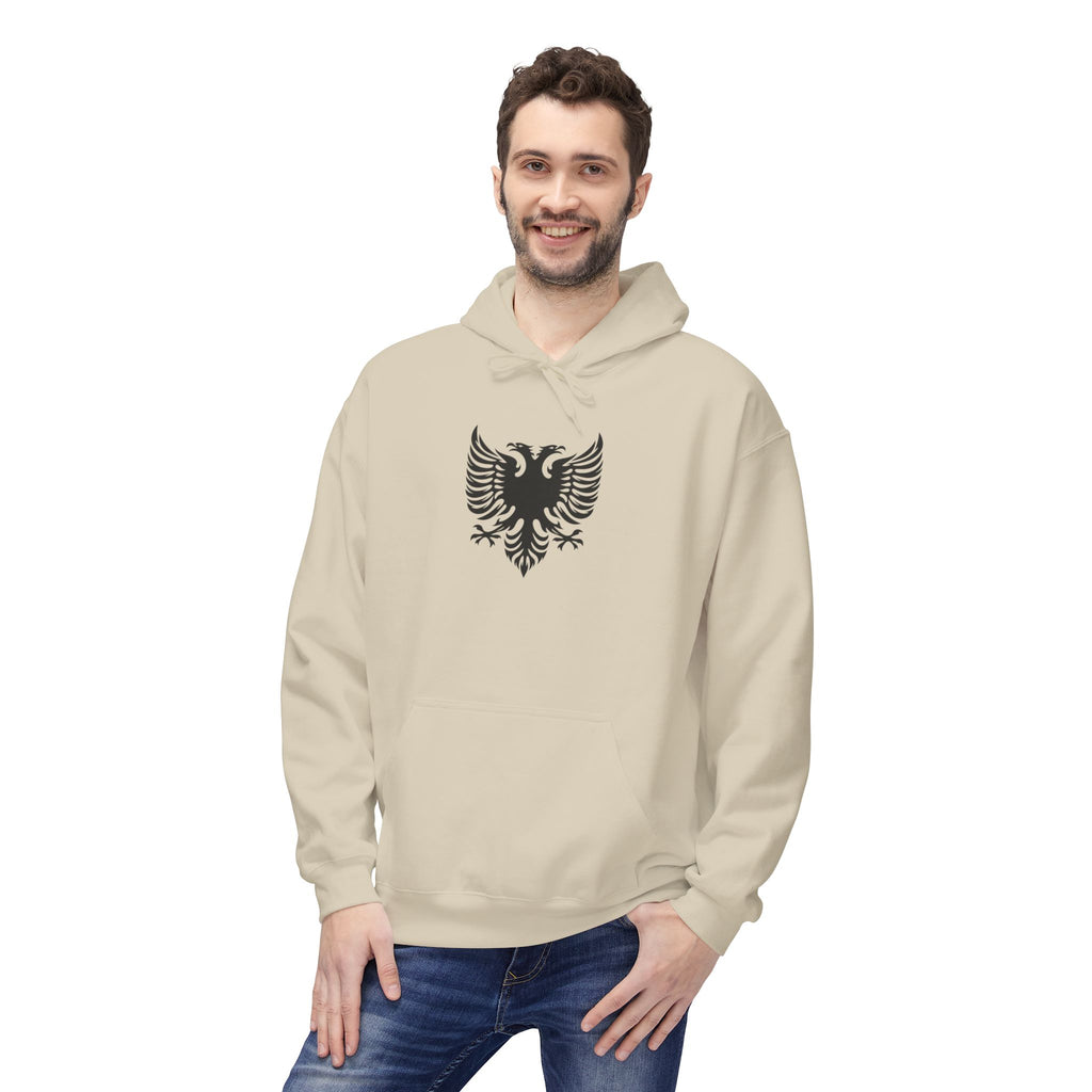 Unisex Midweight Softstyle Fleece Hoodie - Tribal Eagle Design - Albanian Origins