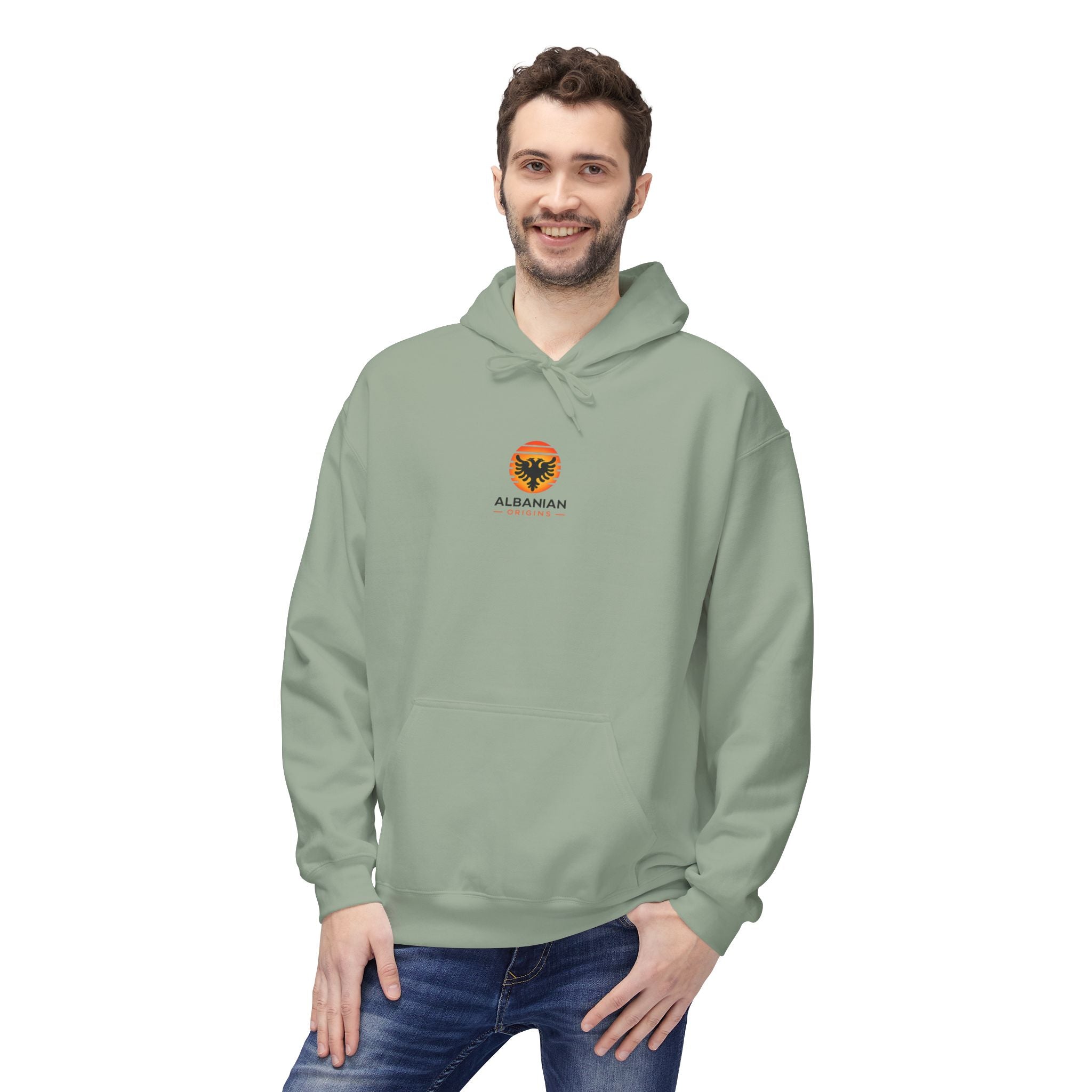 Unisex Midweight Softstyle Fleece Hoodie - Albanian Origins Sun Logo
