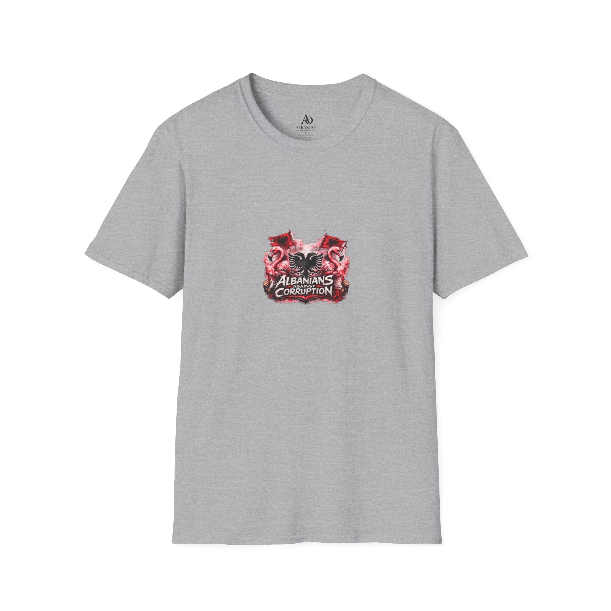 Unisex Softstyle T-Shirt - Albanians Against Corruption - Albanian Origins