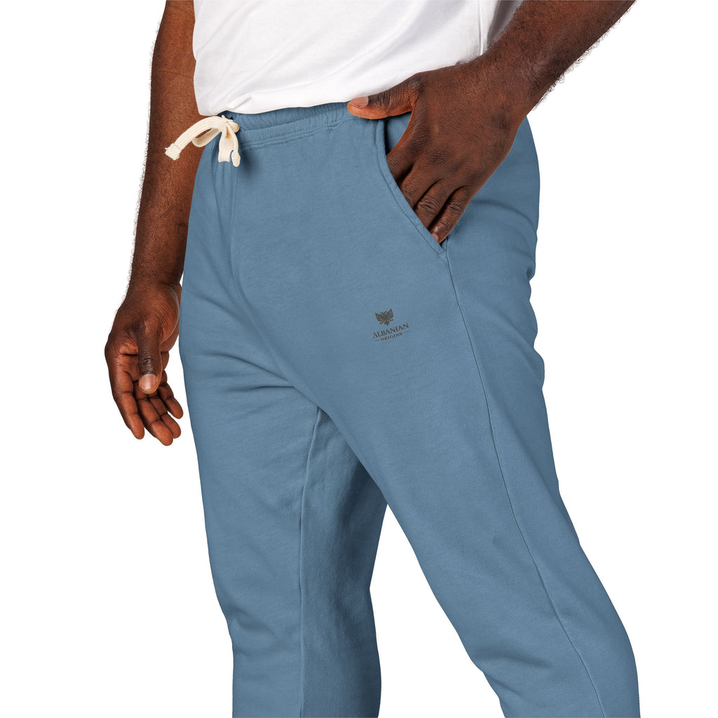 Unisex Garment-Dyed Fleece Sweatpants - Albanian Origins Eagle Design