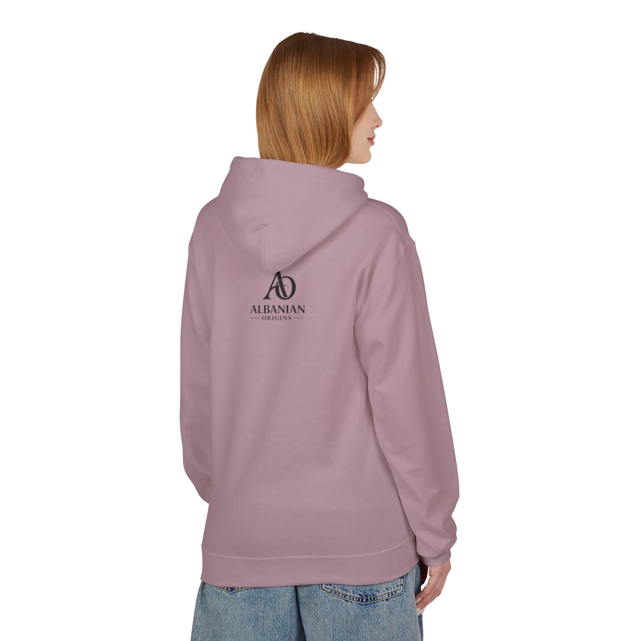 Unisex Midweight Softstyle Fleece Hoodie - Tribal Eagle Design - Albanian Origins