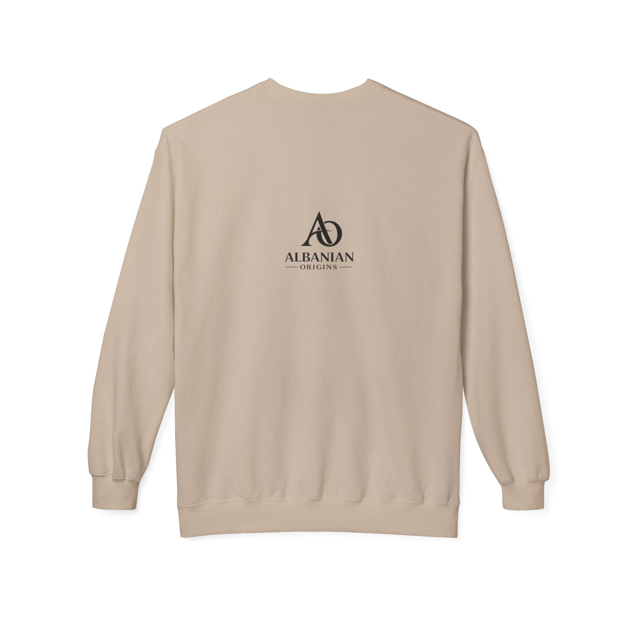 Unisex Midweight Softstyle Fleece Crewneck Sweatshirt - Tribal Eagle Design - Albanian Origins Logo