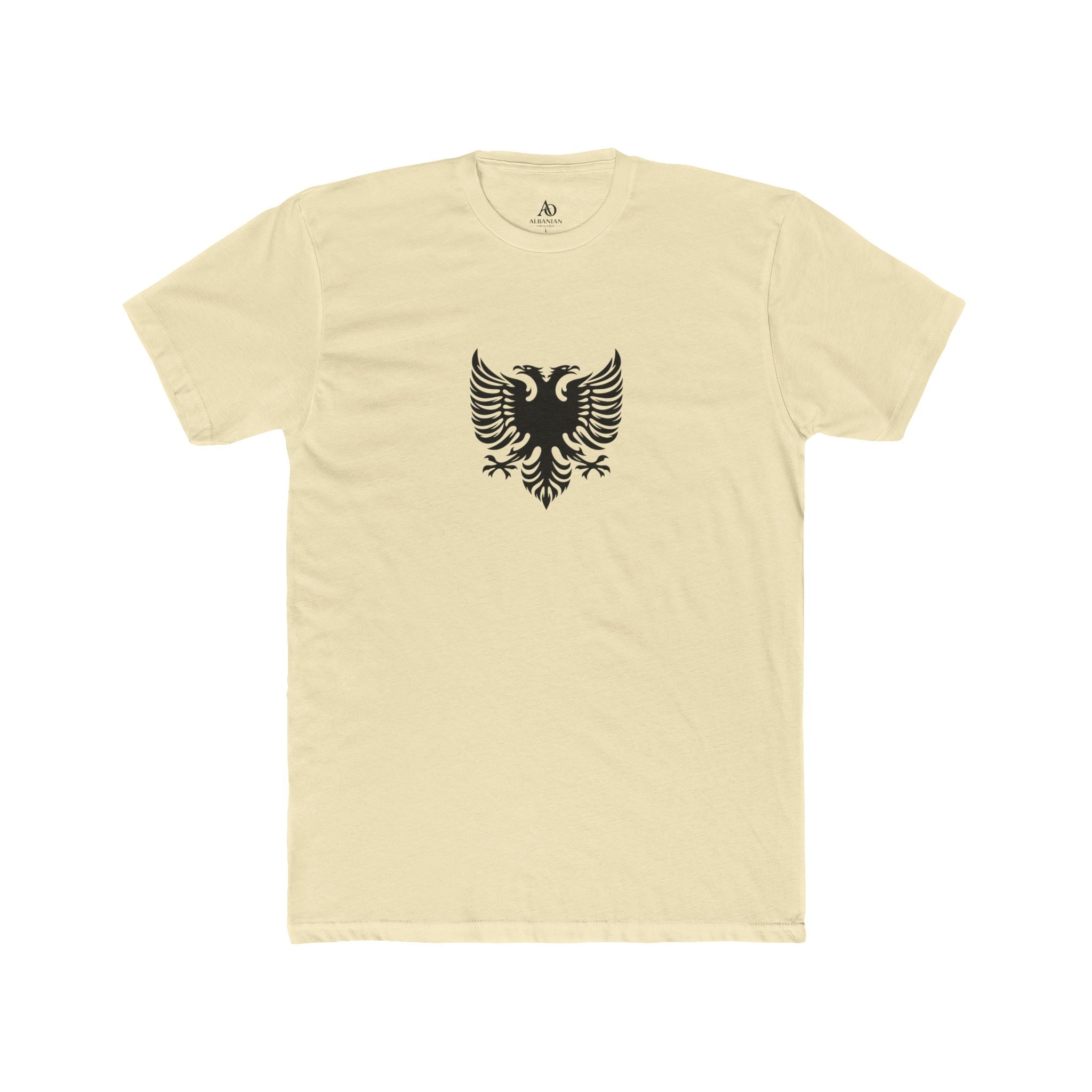 Unisex Cotton Crew Tee - Tribal Eagle Design - Albanian Origins Logo