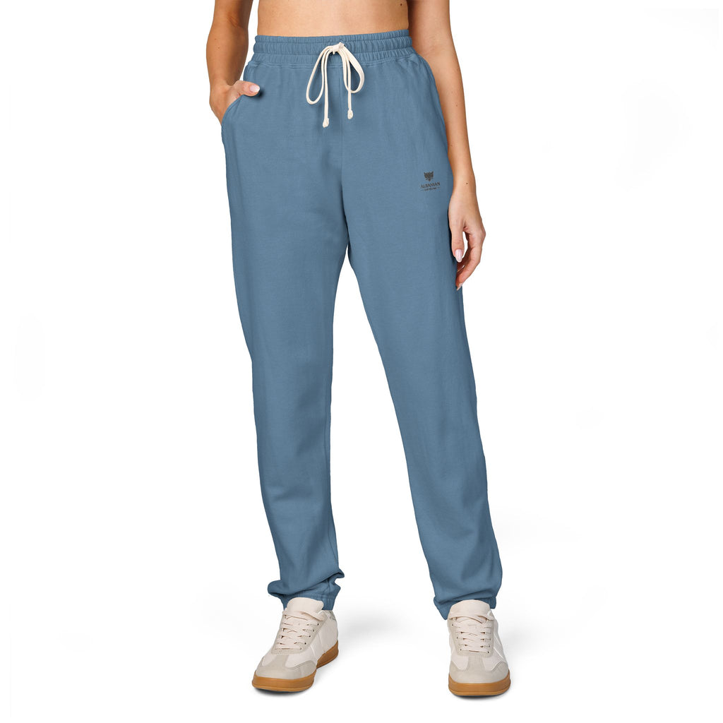 Unisex Garment-Dyed Fleece Sweatpants - Albanian Origins Eagle Design