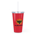 Plastic Tumbler with Straw - Albanian Origins Sun Logo