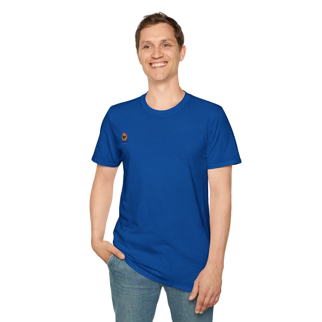 Unisex Softstyle T-Shirt - Small Albanian Origins Sun Logo