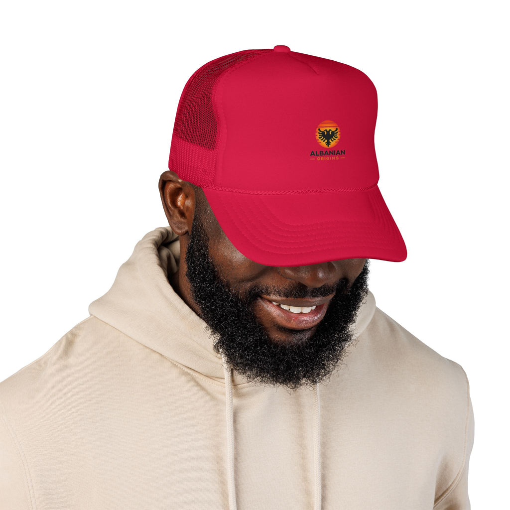 Foam Trucker Hat - Albanian Origins Sun Logo
