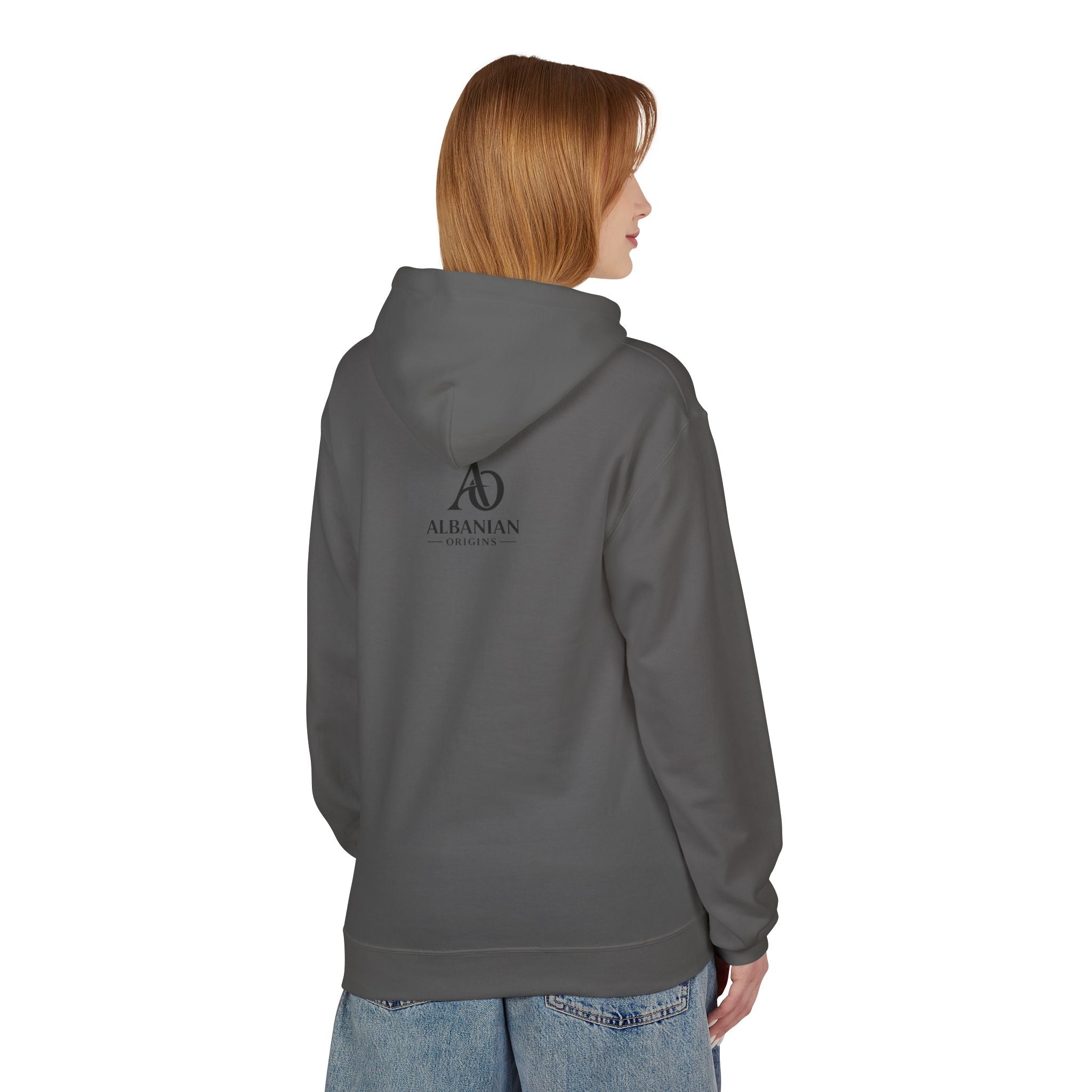 Unisex Midweight Softstyle Fleece Hoodie - Tribal Eagle Design - Albanian Origins