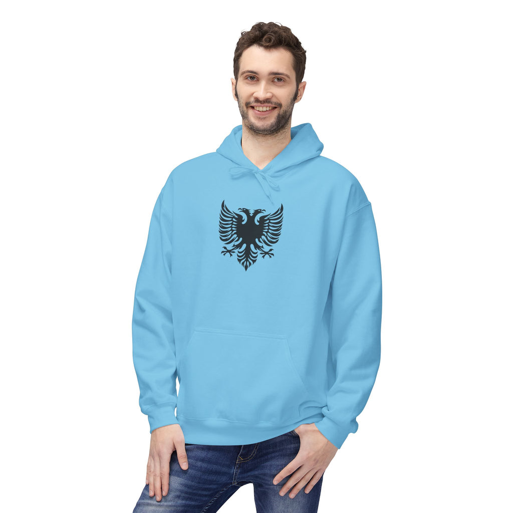 Unisex Midweight Softstyle Fleece Hoodie - Tribal Eagle  Design - Albanian Origins