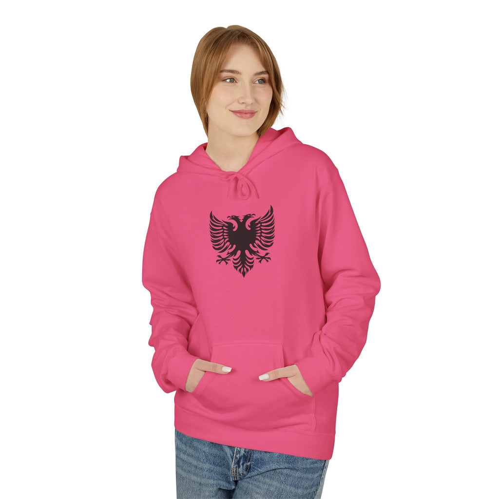 Unisex Midweight Softstyle Fleece Hoodie - Tribal Eagle Design - Albanian Origins