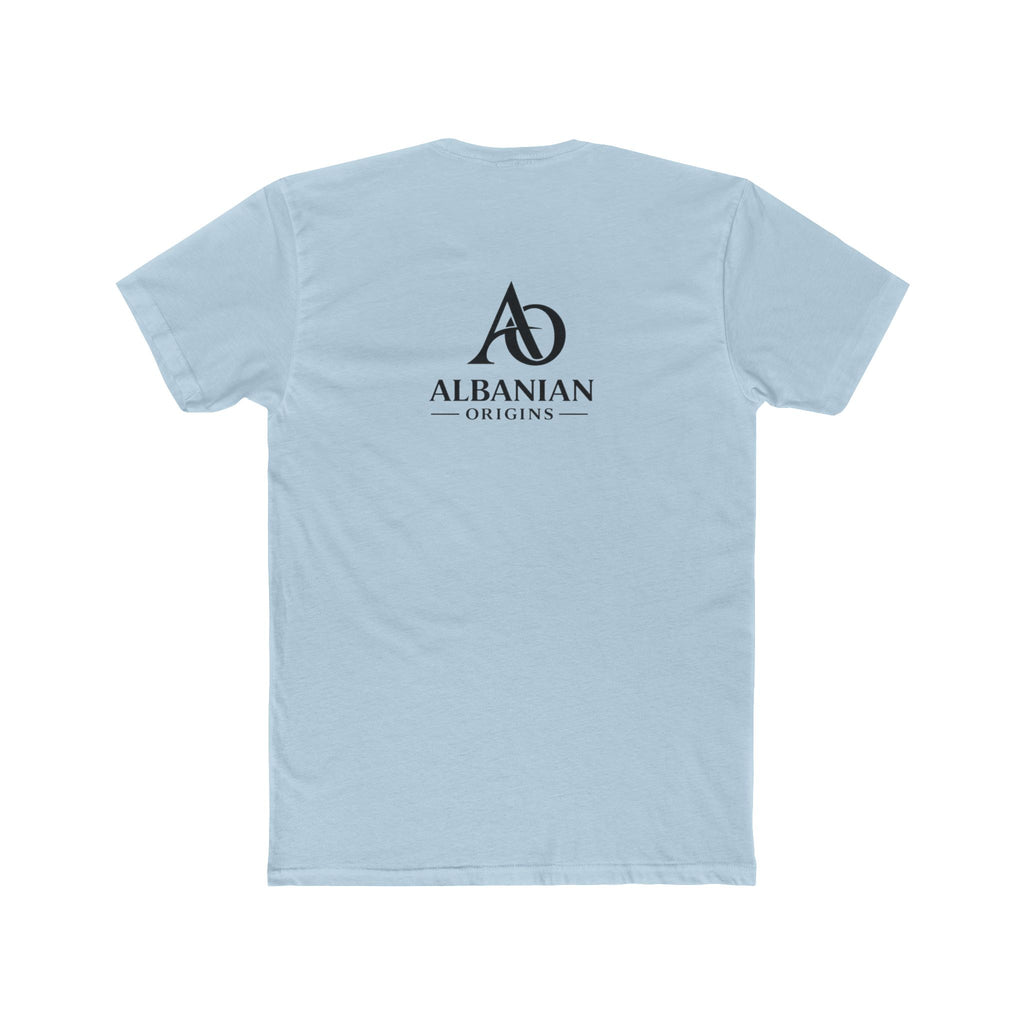 Unisex Cotton Crew Tee - Tribal Eagle Design - Albanian Origins Logo