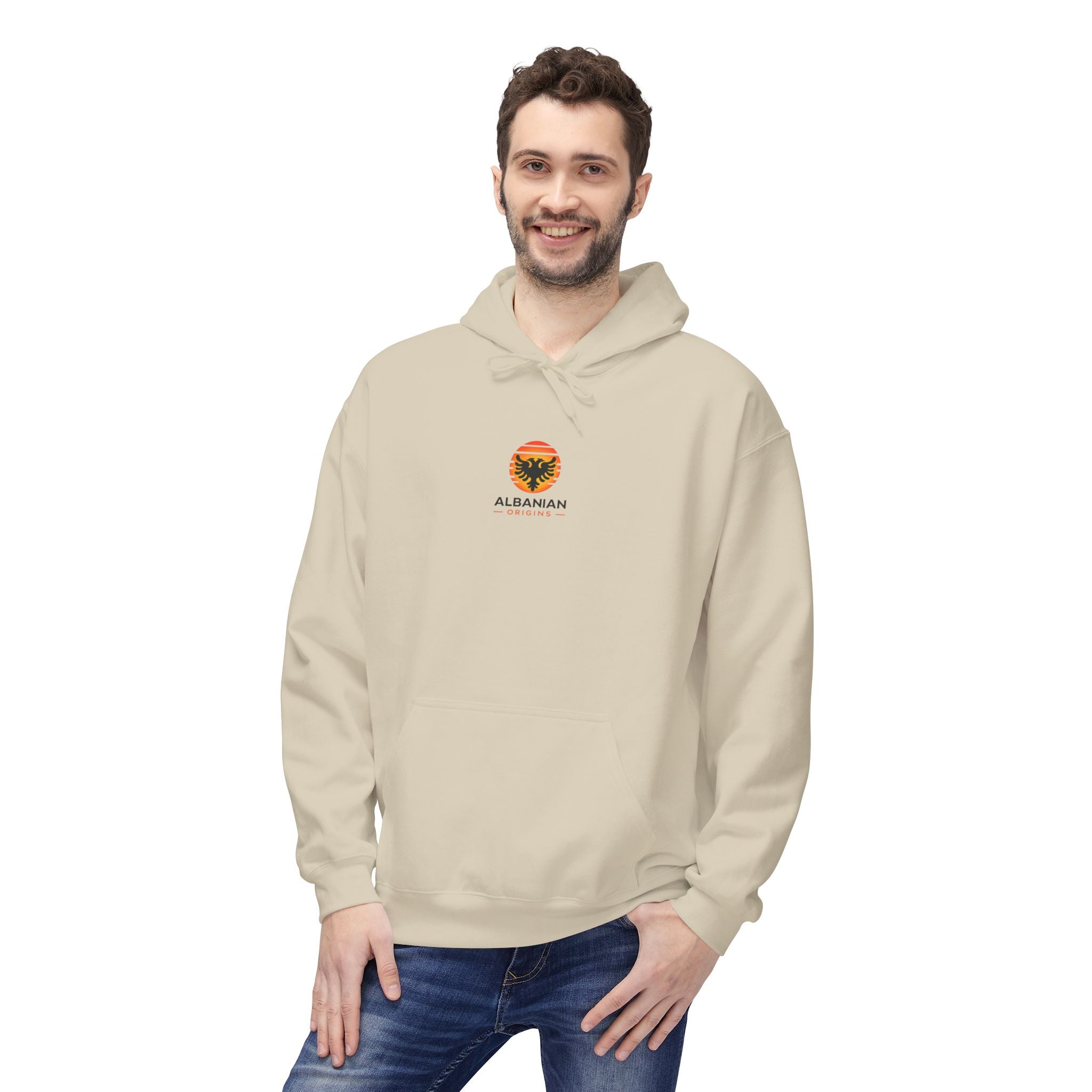 Unisex Midweight Softstyle Fleece Hoodie - Albanian Origins Sun Logo