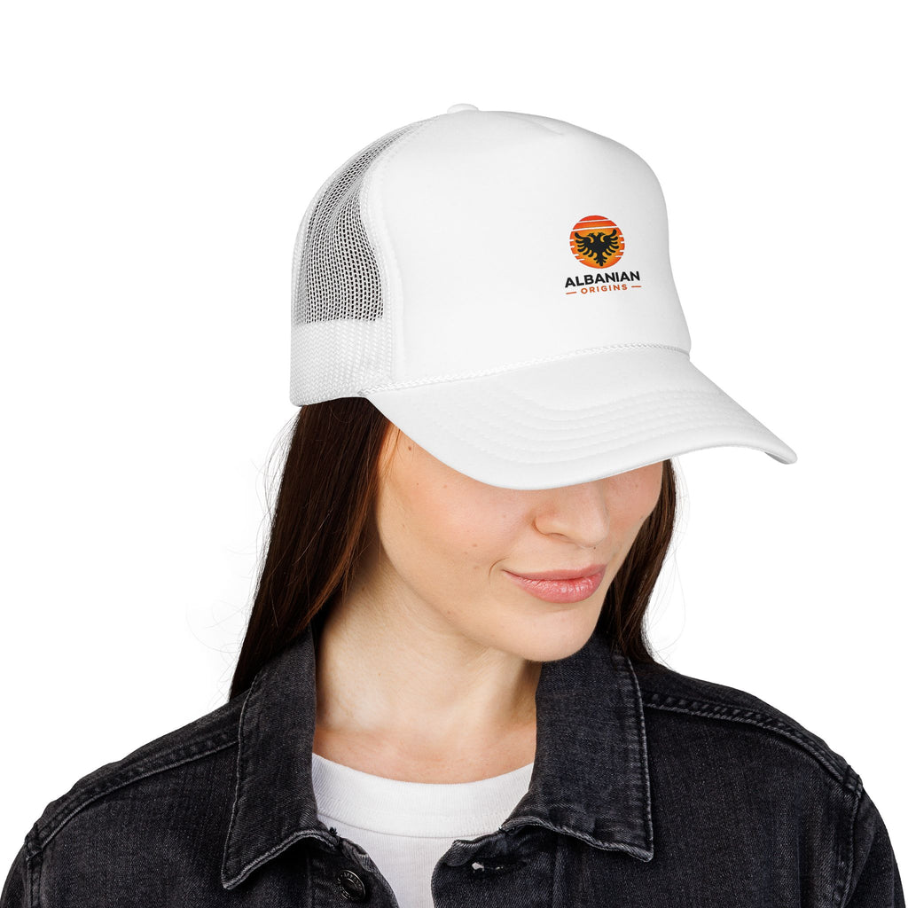 Foam Trucker Hat - Albanian Origins Sun Logo