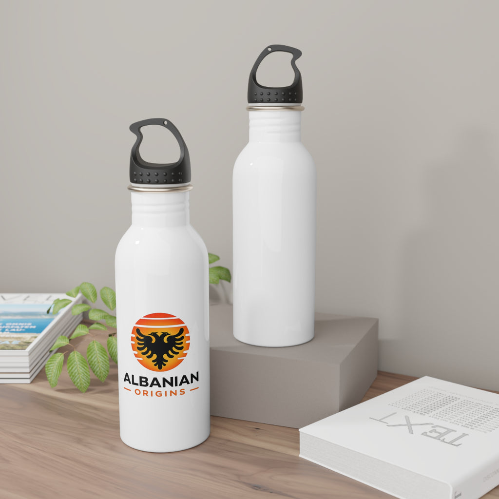 Stainless Steel Water Bottle - Albanian Origins Sun Logo