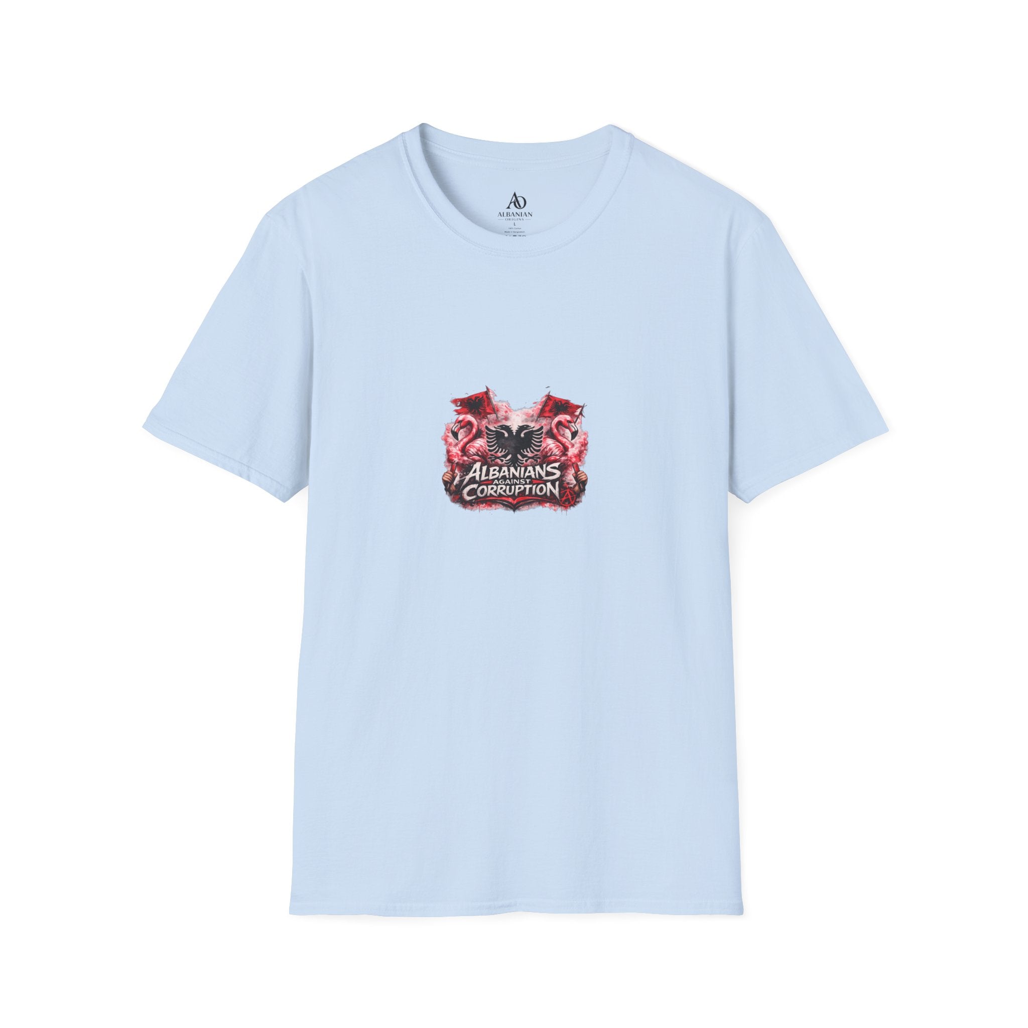 Unisex Softstyle T-Shirt - Albanians Against Corruption - Albanian Origins