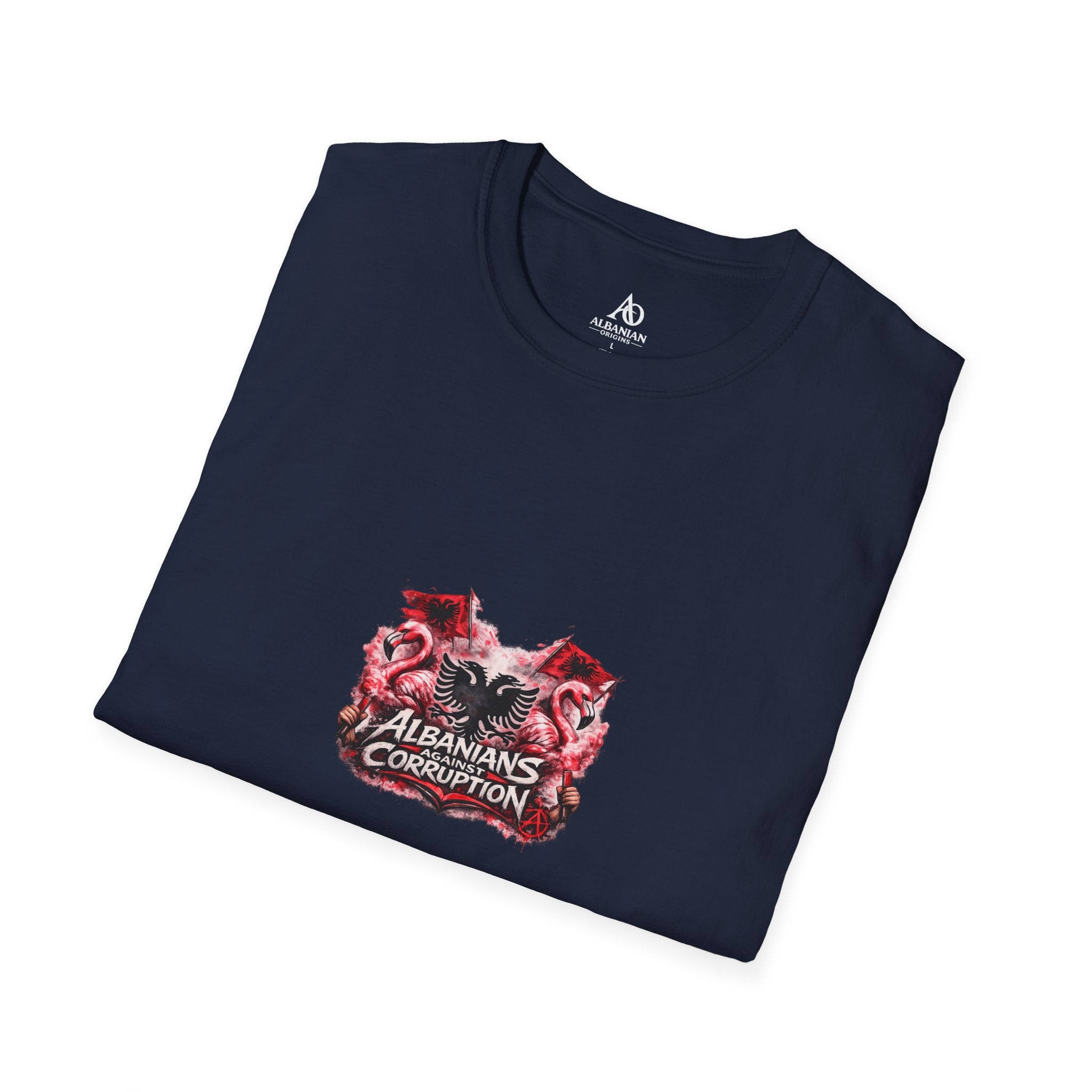 Unisex Softstyle T-Shirt - Albanians Against Corruption - Albanian Origins