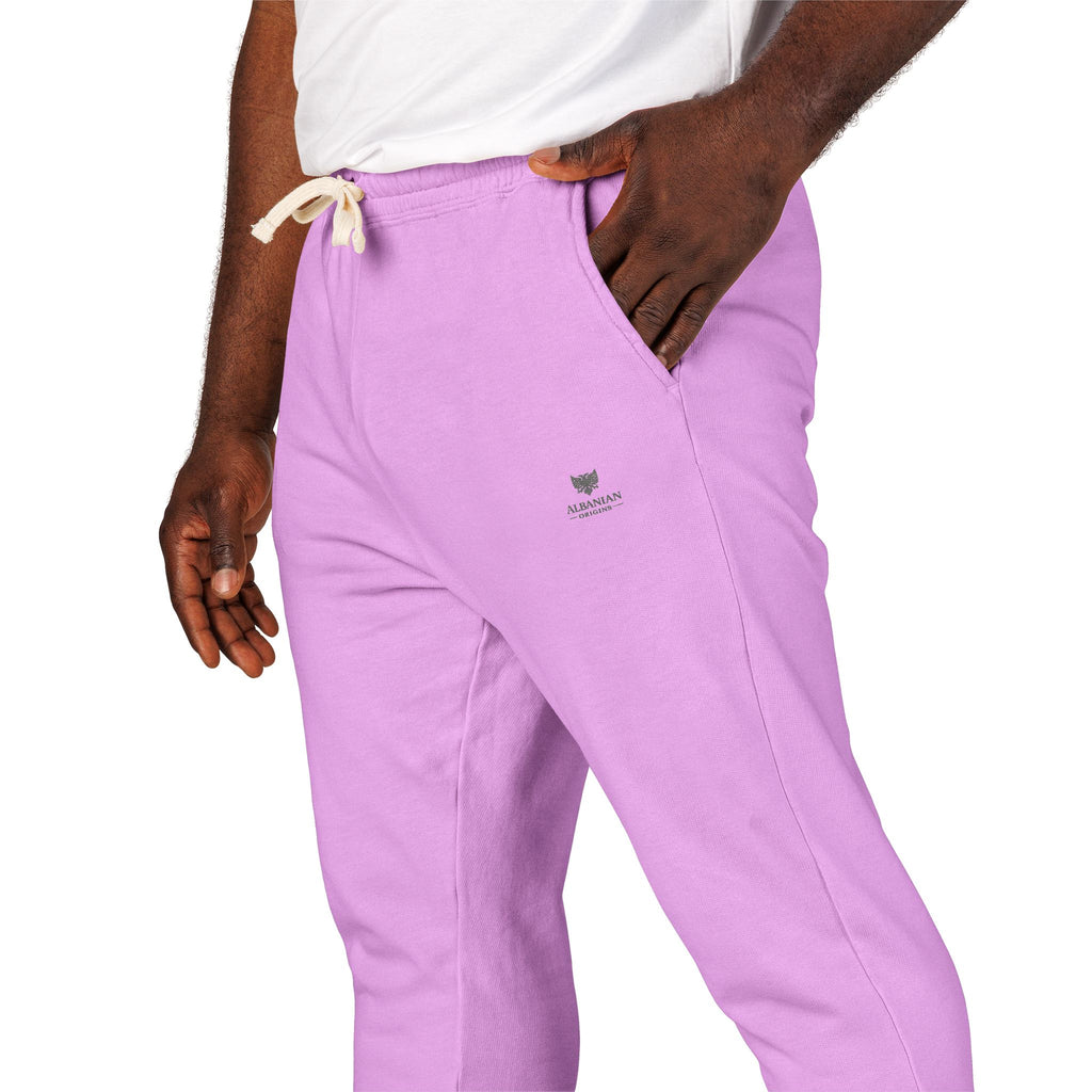 Unisex Garment-Dyed Fleece Sweatpants - Albanian Origins Eagle Design