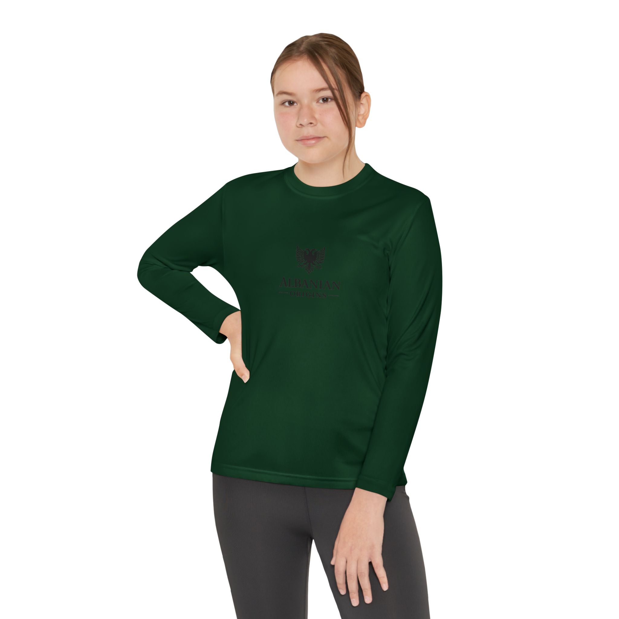 Youth Long Sleeve Competitor Tee - Albanian Origins Eagle