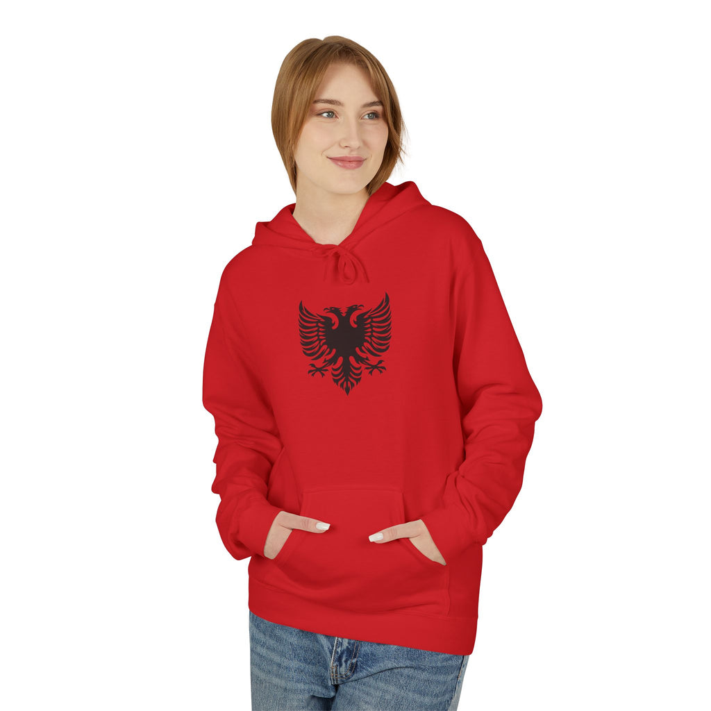 Unisex Midweight Softstyle Fleece Hoodie - Tribal Eagle Design - Albanian Origins