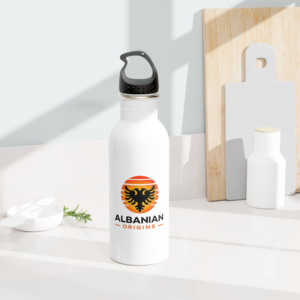 Stainless Steel Water Bottle - Albanian Origins Sun Logo