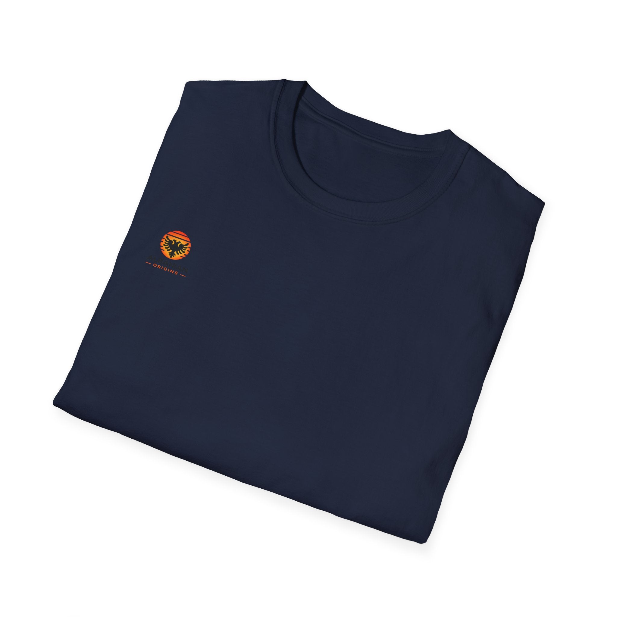 Unisex Softstyle T-Shirt - Small Albanian Origins Sun Logo