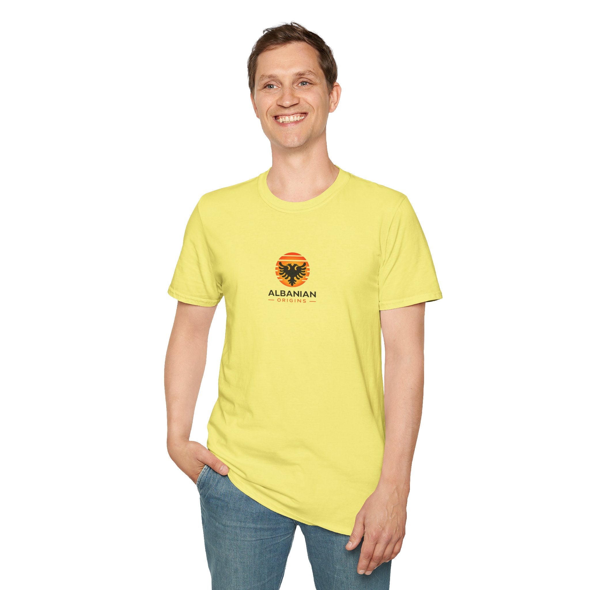 Unisex Softstyle T-Shirt - Albanian Origins Sun Logo