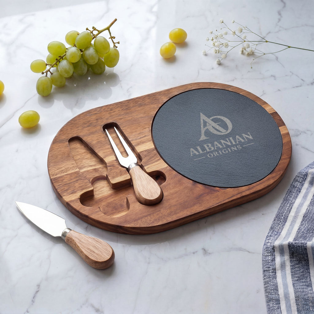 Charcuterie Board (Engraving) - Albanian Origins Logo