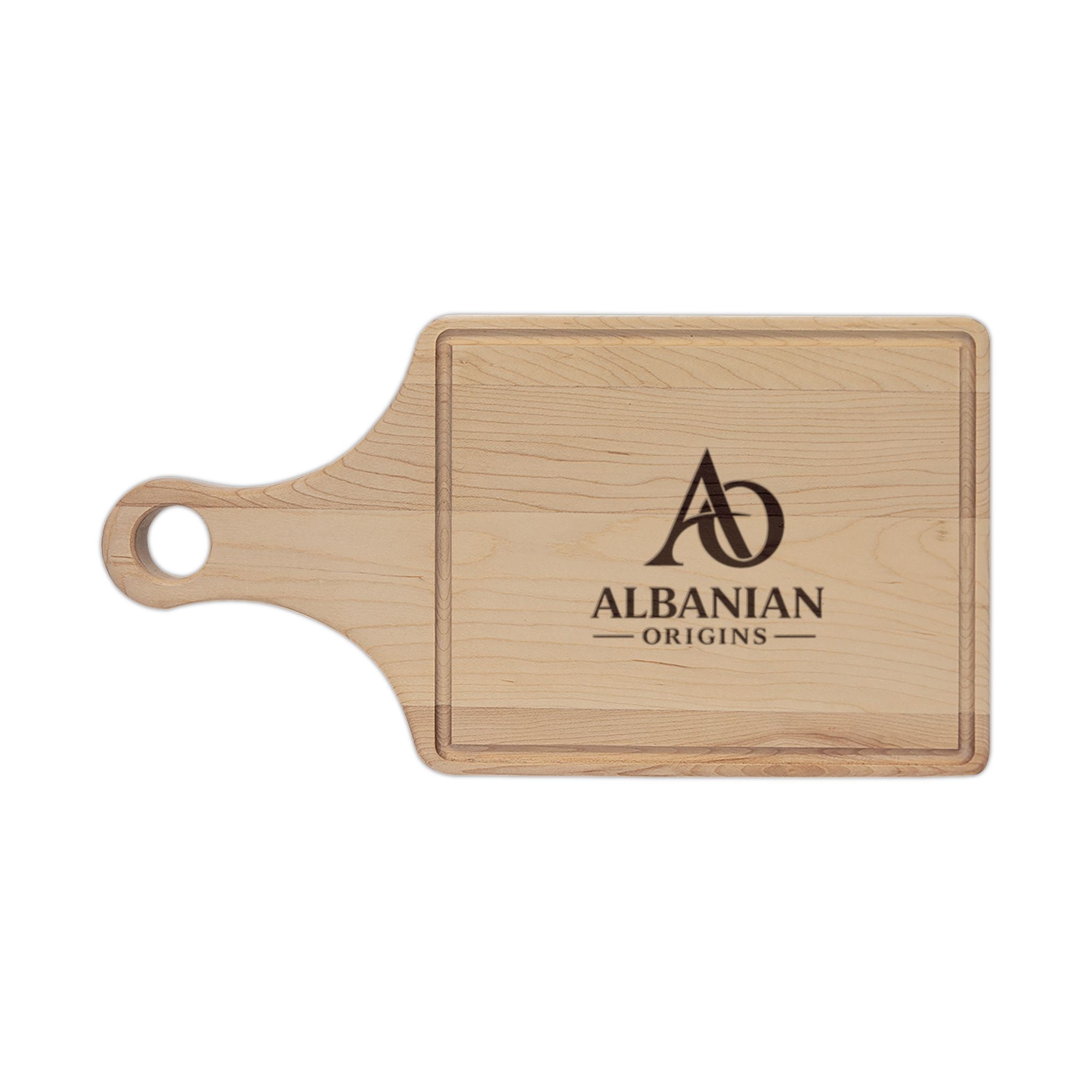 Wooden Cutting Board (Engraving) - Albanian Origins Logo