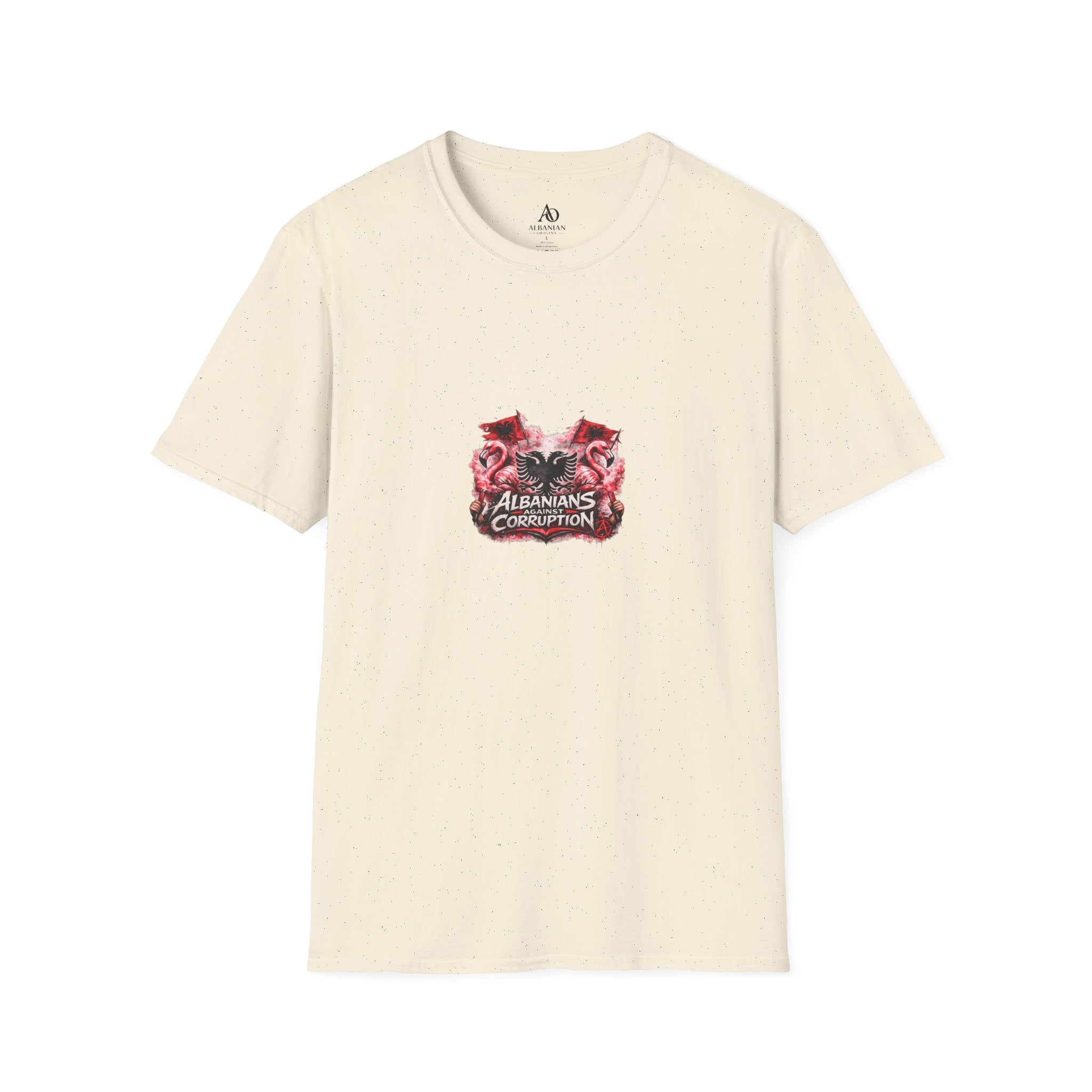 Unisex Softstyle T-Shirt - Albanians Against Corruption - Albanian Origins