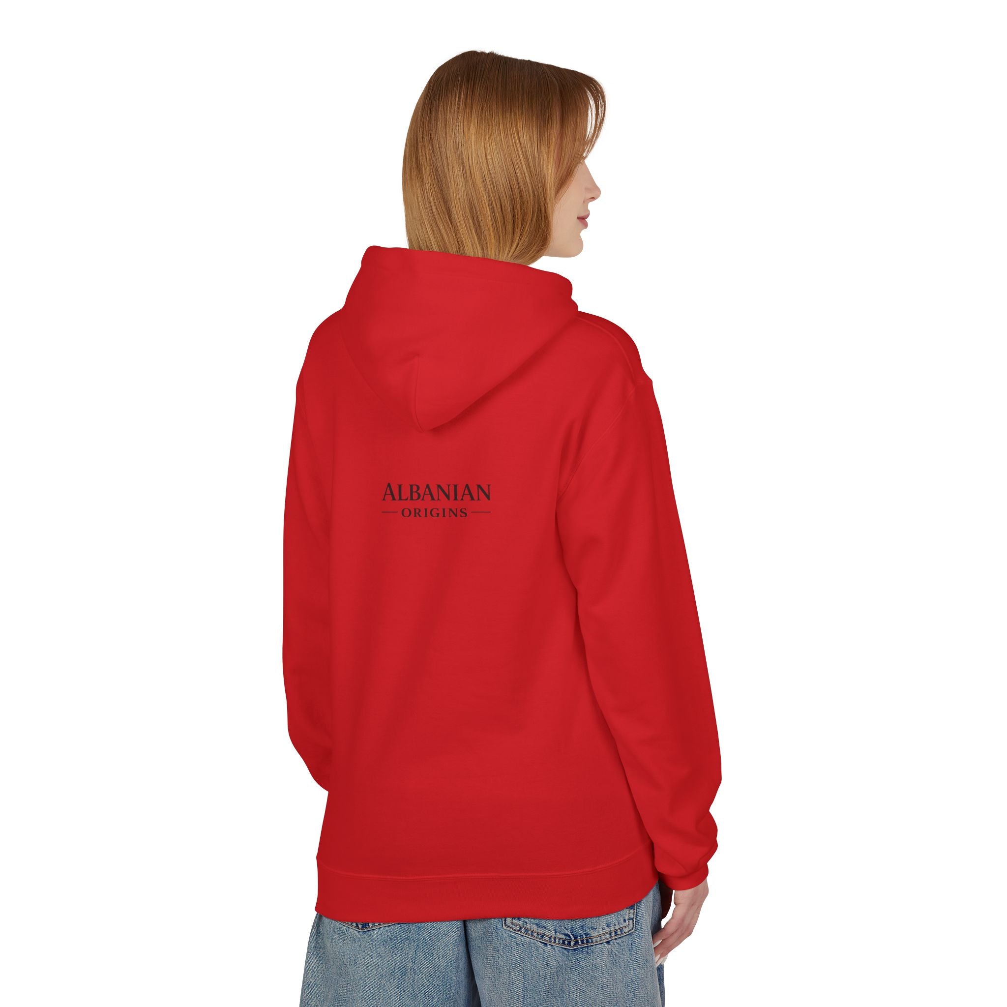 Unisex Midweight Softstyle Fleece Hoodie - Tribal Eagle  Design - Albanian Origins